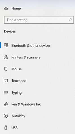 Select 'Bluetooth & other devices' from the left