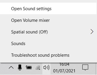 Click 'Open Sound settings'