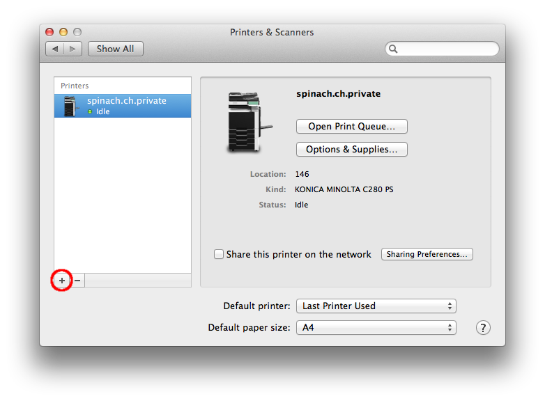 Adding a network printer OS X | Computing