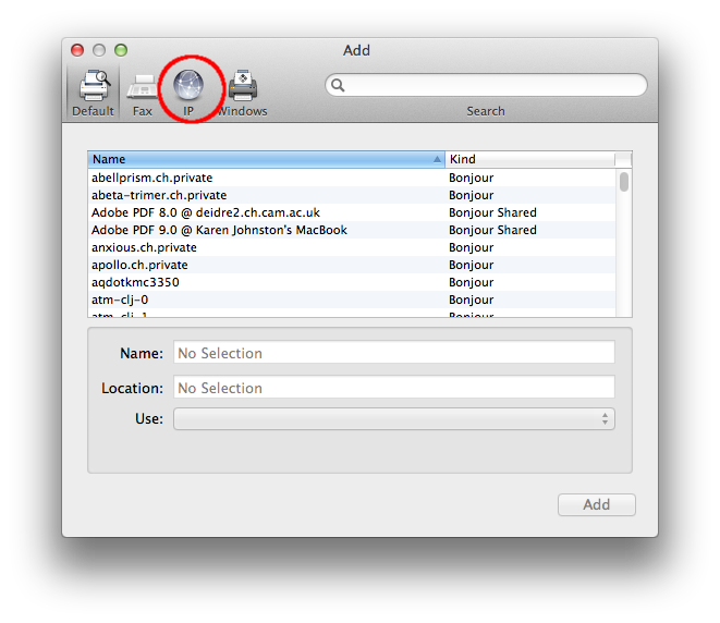 Moreel onderwijs sarcoom Spreekwoord Adding a network printer from Mac OS X | Computing