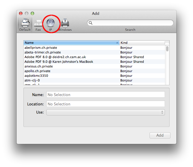 mode bus ved siden af Adding a network printer from Mac OS X | Computing