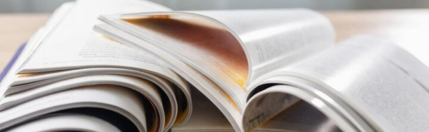 Magazines on table