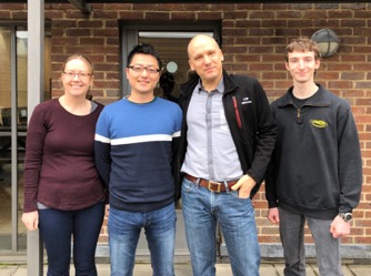 The project team in the Nitschke group: from left to right, Dr Tanya K Ronson, Dr Masahiro Yamashina, Professor Jonathan R. Nitschke and Dr Roy Lavendomme