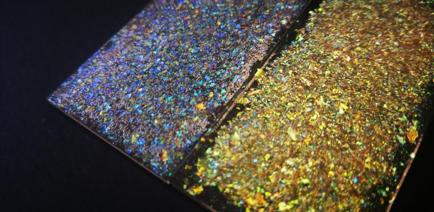 blue and gold glitter