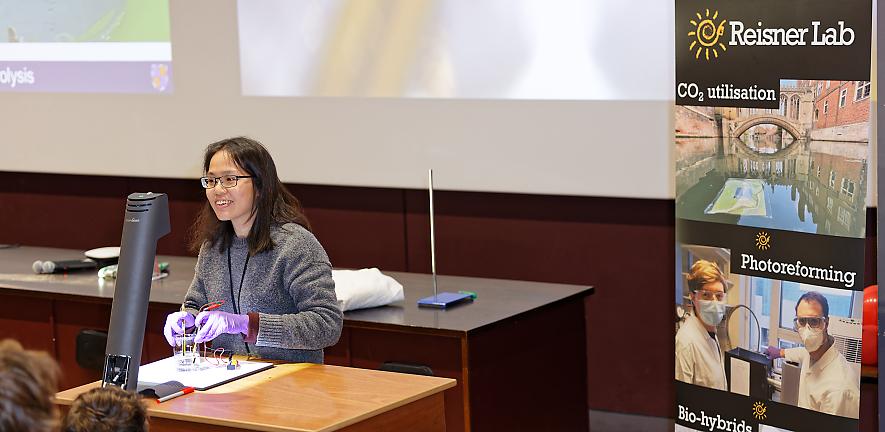 Celine Yeung in front of Year 10 students