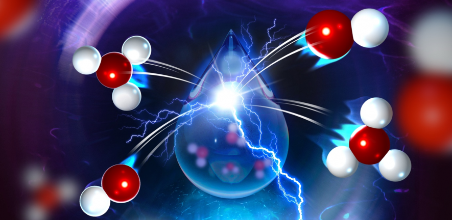 Graphic of water auto-dissociation © MPI for Polymer Research.