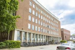 Department building with bicycles