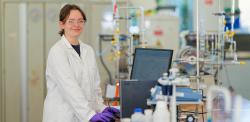 Katie Beken at the lab.
