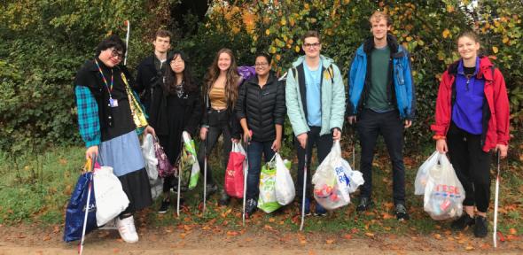 Members of the Forse Group gather for litter picking