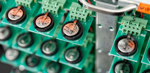 close-up image of a low-carbon battery