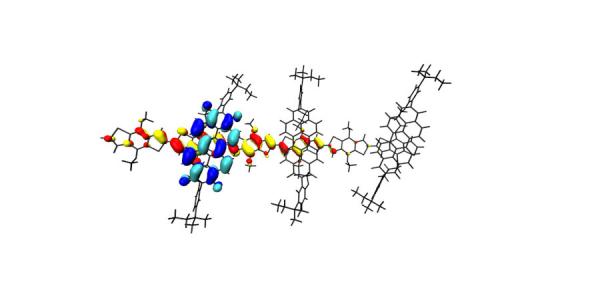 Computer generated image of molecules in space