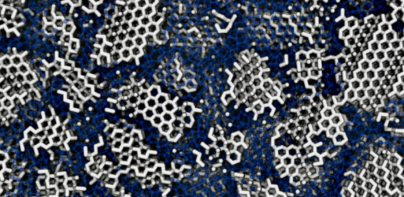 Computer simulation of the most common form of ice in the Universe, low-density amorphous ice.