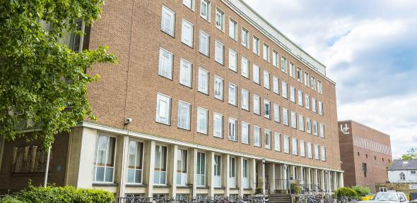 Department building with bicycles