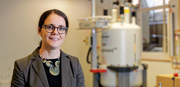 Ruth Webster in an NMR laboratory
