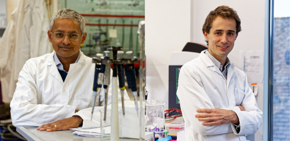 Shankar Balasubramanian (left) and Pietro Sormanni.