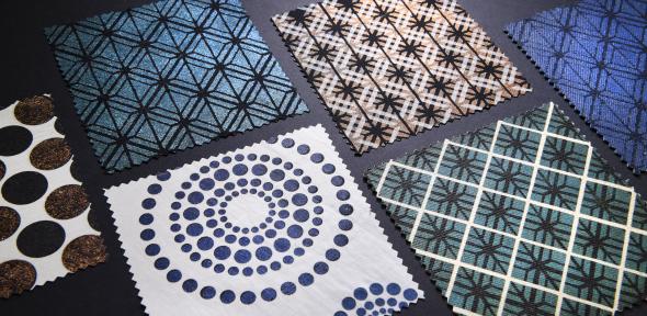 Cellulose-based colourant textile samples from Sparxell.