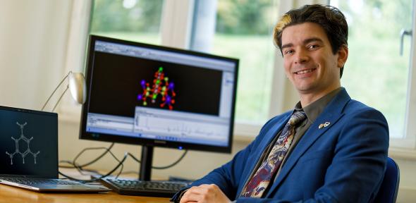 Zedric Grosvenor at his computer.