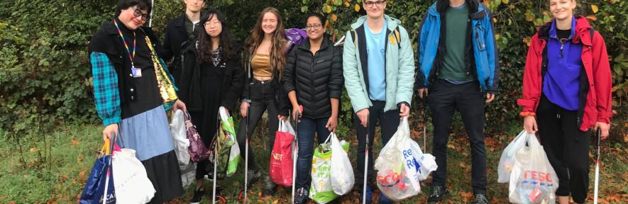 Members of the Forse Group gather for litter picking