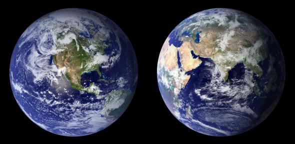 2 satellite images of the earth