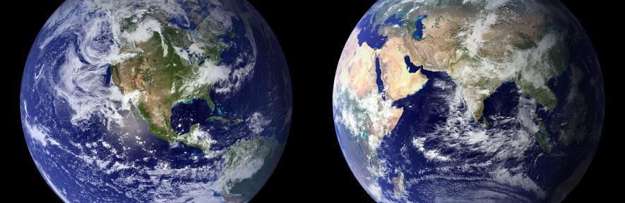 2 satellite images of the earth