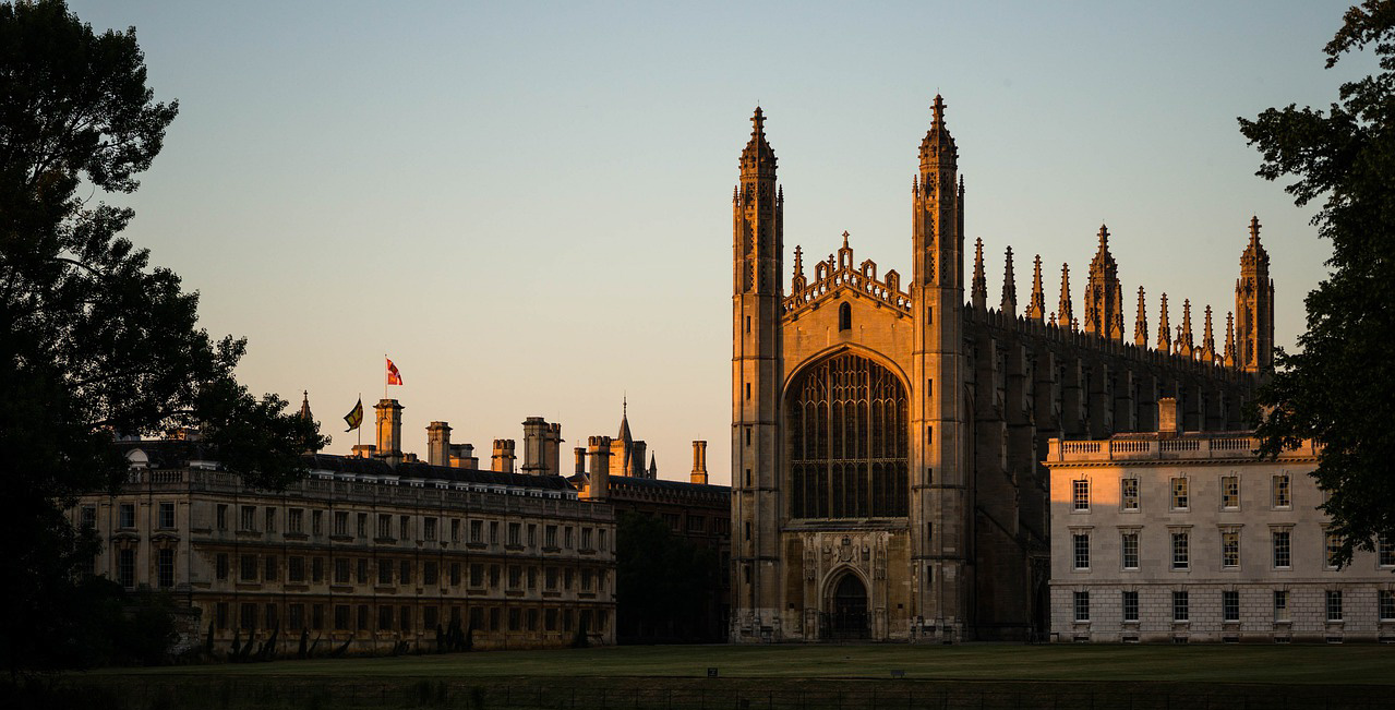 Picture of the departmental building during sunset