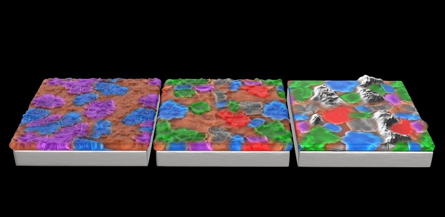 multi-coloured image of how lithium plating would look on copper