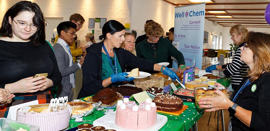 People serving yummy cakes in Cybercafe
