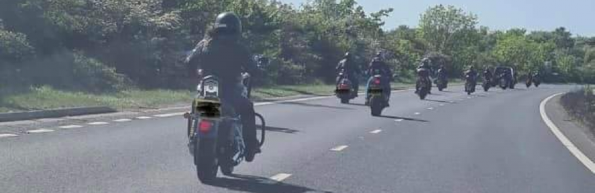 Motorbikes on road