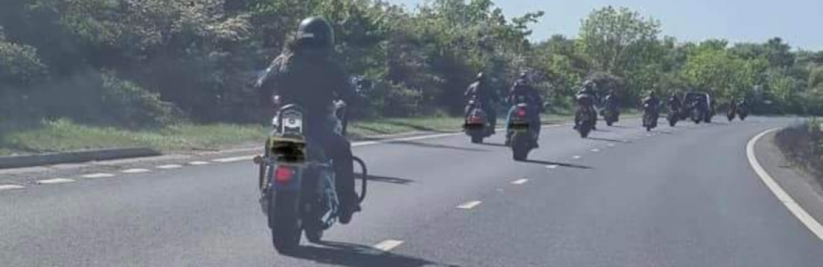 Motorbikes on road 