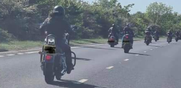 Motorbikes on road 