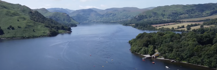 Birds-eye view of Ullswater in the Lake District